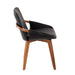 Cosmo Mid-Century Chair in Walnut and Black Faux Leather by LumiSource - DTYStore