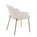 Daniella Contemporary Dining Chair in Gold Metal and Cream Velvet by LumiSource - Set of 2 - DTYStore