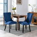 Furniture,Upholstered Wing-Back Dining Chair with Backstitching Nailhead Trim and Solid Wood Legs,Set of 2, Blue,SW8809BL, KD - DTYStore