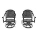 Cast Aluminum Patio Swivel Chair 2PCS With Black Frame and Cushions In Random Colors - DTYStore