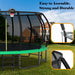 16FT Outdoor Trampoline for Kids and Adults, Pumpkin Trampolines with Curved Poles,Heavy Duty Trampoline Anti-Rust Coating ASTM Approval - DTYStore