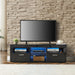 Black morden TV Stand with LED Lights,high glossy front TV Cabinet,can be assembled in Lounge Room, Living Room or Bedroom,color:Black - DTYStore