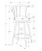 Barstool, Set Of 2, Swivel, Bar Height, Grey Metal, Black Leather Look, Contemporary, Modern - DTYStore