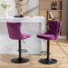 Swivel Velvet Barstools Adjusatble Seat Height from 25-33 Inch,17.7inch base, Modern Upholstered Bar Stools with Backs Comfortable Tufted for Home Pub and Kitchen Island,Purple,Set of 2,SW1812PP - DTYStore