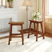 Farmhouse Rustic 2-piece Counter Height Wood Kitchen Dining Stools for Small Places, Walnut - DTYStore