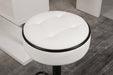 Round Storage Bar Stool Set of 2, White Faux Leather Height Adjustable Barstool, 360°Counter Height Swivel Stool, Armless Bar Chair with Metal Frame for Kitchen Counter Dining Living Room - DTYStore