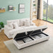82 inches beige corduroy sofa, two storage feet +4 throw pillows, create a living room, office fashion new darling! - DTYStore