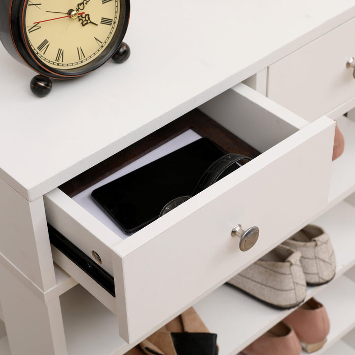 Storage Rack Storage Organiser in the Entryway Economical Home Shoe Rack Multi-Layer Shoe Cabinet,bring 2 drawers ,Very Suitable for Entrance Hallway (White) - DTYStore