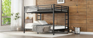Metal Queen over Queen Bunk Bed for Teens and Adults,Space-Saving/Noise Reduced/No Box Spring Needed, Black - DTYStore