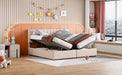 King Size Upholstered Platform Bed with a Hydraulic Storage System, Beige - DTYStore