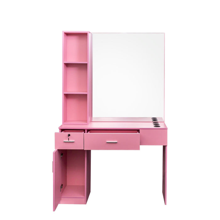 Salon Station Barber Stations Styling Station Barber Beauty Spa Salon Equipment Set with Mirror - DTYStore