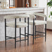 Modern Upholstered Bar Stools Set of 2, Boucle Fabric Counter Height Chairs with Metal Frame & Armrests, Kitchen Island Bar Chairs for Home, Dining Room, Cafe,White - DTYStore
