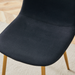Luxury Simple Chair - Set of 4 BLACK Linen-Cotton Material High Resilience Dining Chair with Metal Golden Leg.Integral metal leg architecture,Suitable for various interior decoration styles. - DTYStore