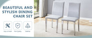 Four Light Gray PU dining chairs, simple and versatile, comfortable and accompanied. Exquisite and versatile dining chairs unlock a comfortable new experience.(Set of 4) - DTYStore