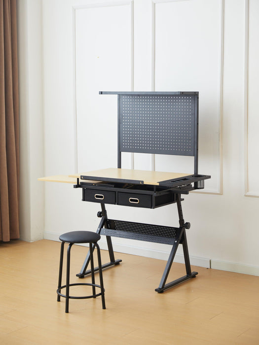 Drafting Table With Metal Perforated Board Panel - DTYStore