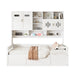 Twin Size Wooden Daybed With Hydraulic bed and All-in-One Cabinet and Shelf, White - DTYStore