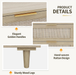 Rattan 6 Drawer Dresser for Bedroom, Wood Dresser & Chest of Drawers with Metal Handles 51" - DTYStore