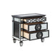Varian II Mirrored, Black & Sliver Finish Nightstand - DTYStore