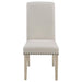 Beige and Pine Upholstered Parsons Dining Chair (Set of 2) - DTYStore