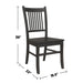 Set of 2 Slat Back Wooden Dining Chairs, Matte Black - DTYStore