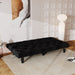Sofa-to-Bed Evolution: 66" Black Velvet Sofa Bed Transforms Seamlessly, Ideal for Family Living Rooms, Apartments, and Bedrooms - DTYStore