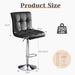 Bar stools 1 set of 2, counter height bar stools, square cushion bar stools with back, footstool, cafe, black, 2 pieces - DTYStore