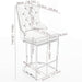 26' Counter Height Bar Stools Set of 2, Modern Velvet Barstools with Button Back&Rivet Trim Upholstered Kitchen Island Chairs with Sturdy Chromed Metal Base Legs Farmhouse Bar Stools, (Gray,2 Pack) - DTYStore