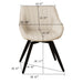 63" medieval modern cream style MDF dining table and beige PU dining chair set, 6 sets of black metal leg dining chairs, suitable for kitchen&home - DTYStore