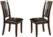 Simple Contemporary Set of 2 Side Chairs Brown Finish Dining Seating Cushion Chair Unique Design Kitchen Dining Room Faux Leather Seat - DTYStore