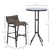 Outsunny 3 Piece Bar Height Outdoor Bistro Set for 2, Round Patio Pub Table 2 Bar Chairs with Comfortable Design & Strong Build, Tan - DTYStore
