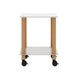 1-Piece White+Oak Side Table , 2-Tier Space End Table ,Modern Night Stand, Sofa table, Side Table with Storage Shelve
