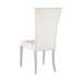 Set of 2 Velvet Upholstered Dining Chairs, White and Chrome - DTYStore