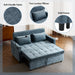 56.9" Loveseat Sofa Pull-out Sofa Bed Sleeper Sofa with a Reversible Backrest Cushion, Side Pockets, Two USB Ports and a Phone Holder for Living Room, Blue - DTYStore