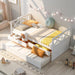 Multi-Functional Daybed with Drawers and Trundle, White - DTYStore