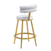 27.65'' Modern Counter Stools Set of 2,Light gray velvet Counter Stools with iron Frame,Soft back and cushion,Footrest,suitable for Kitchen/Bedroom/Dining Room - DTYStore