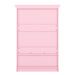 Open children's wardrobe with a hanging rod and open shelves, one large drawer, low design close to the ground for easy access,Pink. - DTYStore