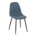 Pebble Contemporary Chair in Black Steel and Blue Fabric by LumiSource - Set of 2 - DTYStore