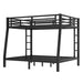 Metal Full XL over Queen Bunk Bed for Teens and Adults,Space-Saving/Noise Reduced/No Box Spring Needed,Black - DTYStore