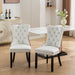 Furniture, Nikki Collection Modern, High-end Tufted Solid Wood Contemporary PU and Velvet Upholstered Dining Chair with Wood Legs Nailhead Trim 2-Pcs Set, White+Pink, SW2101WP - DTYStore