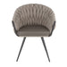 Braided Matisse Contemporary Chair in Black Metal with Grey Faux Leather and Grey Fabric by LumiSource - DTYStore