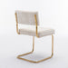 Furniture,Modern Dining Chairs with Corduroy Fabric,Gold Metal Base, Accent Armless Kitchen Chairs with Channel Tufting, Side Chairs, Set of 2, Beige - DTYStore