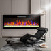 60 inch recessed ultra thin tempered glass front wall mounted electric fireplace with remote and multi color flame & emberbed, LED light heater - DTYStore