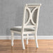 Belleza Antique White Solid Wood Upholstered Dining Chairs, Set of 2 - DTYStore