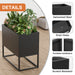 36*18*18 inch Large Metal Rectangular Planter with Shelves and Drainage Holes for Indoor/Outdoor Use, Perfect for Tall Plants, Flowers, or Shrubs in High-Traffic Areas - DTYStore