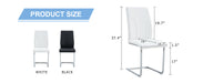 Set of 6 dining chairs, white dining chair set, PU material high backrest seats and sturdy leg chairs, suitable for restaurants, kitchens, living rooms - DTYStore