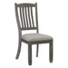 Casual Dining Height Side Chairs 2pc Antique Gray Wood Frame Fabric Upholstery - DTYStore