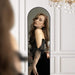 Floor Standing Mirror, Wall Mirror with Stand Aluminum Alloy Thin Frame,21''*64'',Black - DTYStore