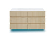 Fluted 6 Drawers Dresser ,Double Dresser Chest of Drawers, 47.24" Modern Chest of Drawers with LED ,Drawer Organizer for Bedroom, Living Room, Hallway - DTYStore