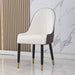 Dining Chair with PU Leather White and brown metal legs (Set of 2) - DTYStore