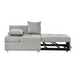 Convertible Sleeper Sofa Chair Adjustable Backrest Recliner with Pullout Sofa Bed with Wheels, Modern Linen Fabric for Living Room for Tight Spaces, Grey - DTYStore